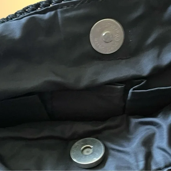 The Sak Black Crochet Women’s Shoulder Bohemian Handbag 12”x11" - Picture 12 of 13